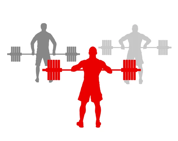 Man powerlifting weights isolated abstract winner concept vector — Stock Vector