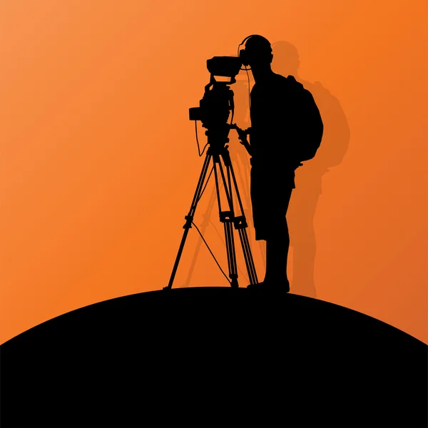 Vecteur silhouette cameraman — Image vectorielle