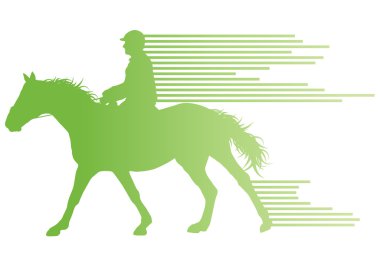 Horse riding equestrian sport with horse and rider vector backgr