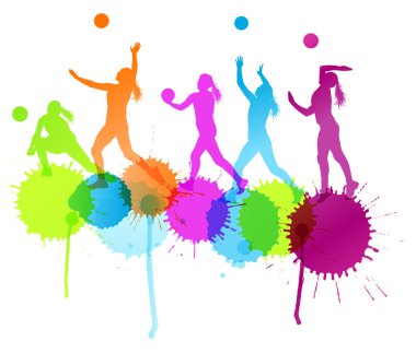 Volleyball woman player vector background concept