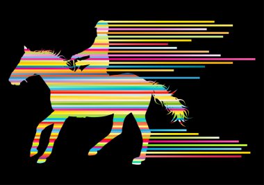 Horse riding equestrian sport with horse and rider vector backgr clipart