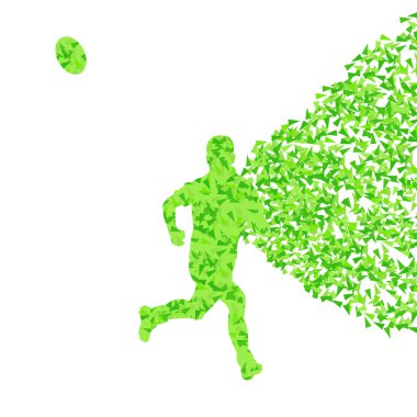 Rugby player man abstract silhouette vector background concept m