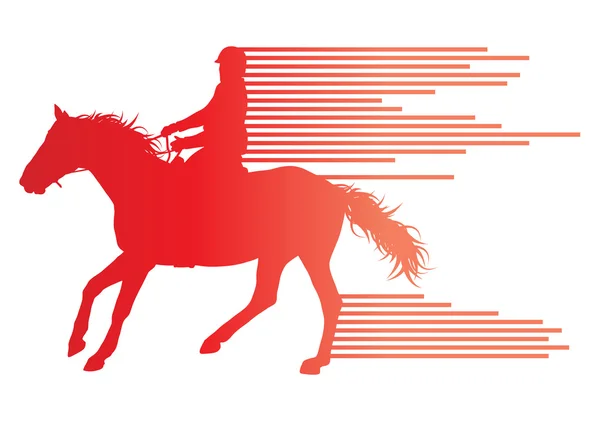 Horse riding equestrian sport with horse and rider vector backgr — Stok Vektör