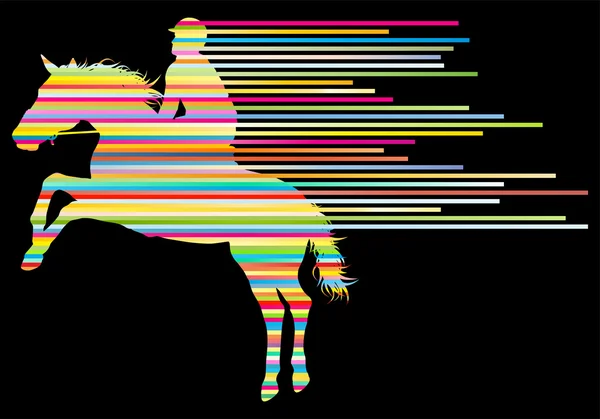 Equitación deporte ecuestre con caballo y jinete vector backgr — Vector de stock