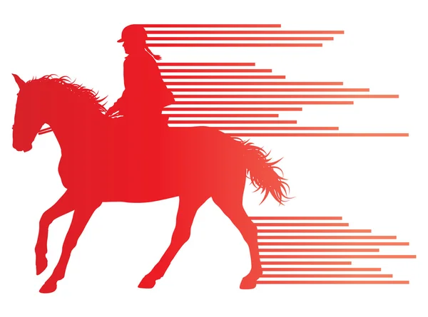 Equitación deporte ecuestre con caballo y jinete vector backgr — Vector de stock
