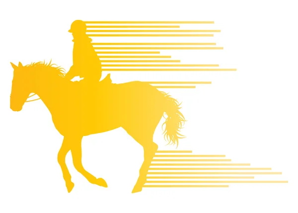 Horse riding equestrian sport with horse and rider vector backgr — Stockový vektor