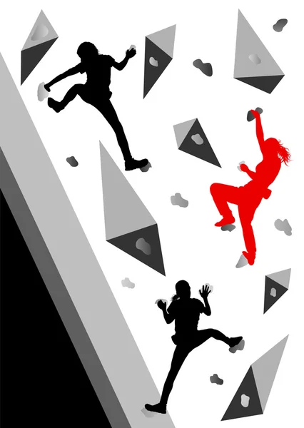 Climber woman winner vector background concept — Wektor stockowy