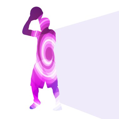 Basketball player man silhouette illustration vector background 