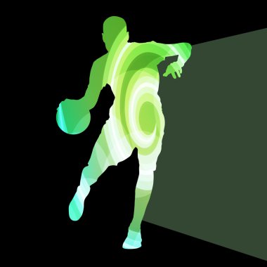 Basketball player man silhouette illustration vector background 