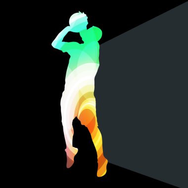 Basketball player man silhouette illustration vector background 