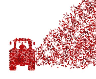 Tractor vector background concept made of fragments isolated on 