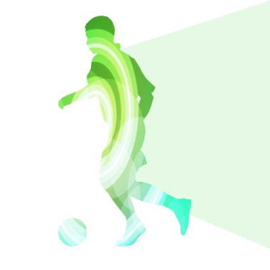 Soccer football player silhouette vector background colorful con