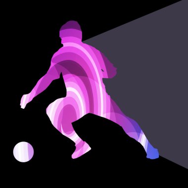 Soccer football player silhouette vector background colorful con
