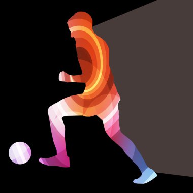 Soccer football player silhouette vector background colorful con