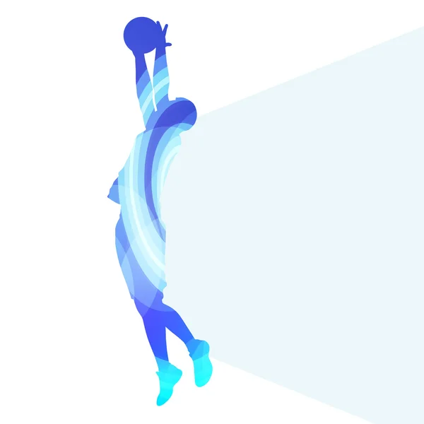 Basketball player man silhouette illustration vector background — Stok Vektör