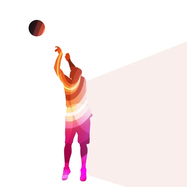 Baloncesto jugador hombre silueta ilustración vector fondo — Vector de stock