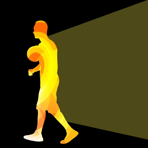 Basketballer Mann Silhouette Illustration Vektor Hintergrund — Stockvektor