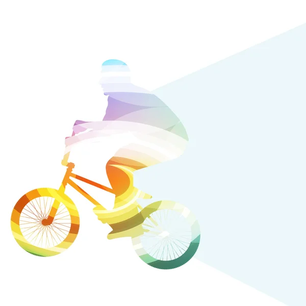 Extreme cyclists abstract bicycle rider silhouette vector backgr — Stock Vector