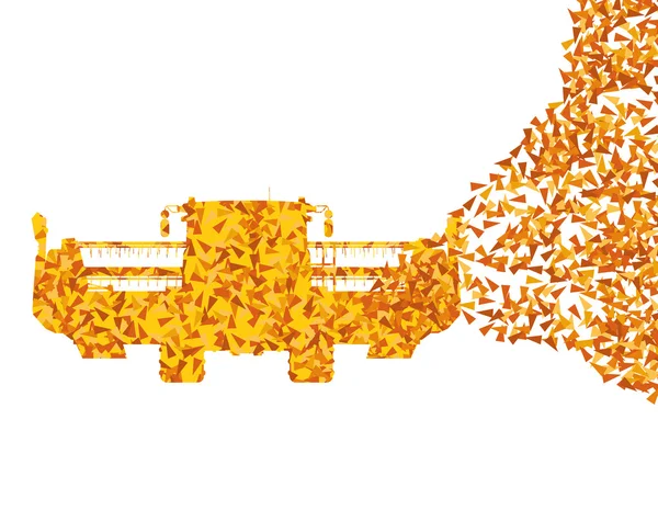 Erntemaschine in der Arbeit Hintergrund Illustration Vektorkonzept — Stockvektor