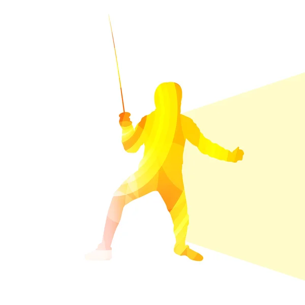 Fencing man silhouette vector background colorful concept — Wektor stockowy