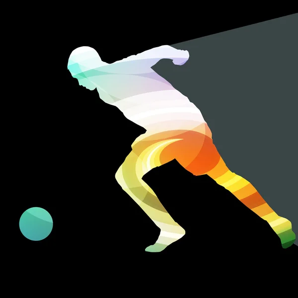 Futebol jogador de futebol silhueta vetor fundo colorido con — Vetor de Stock