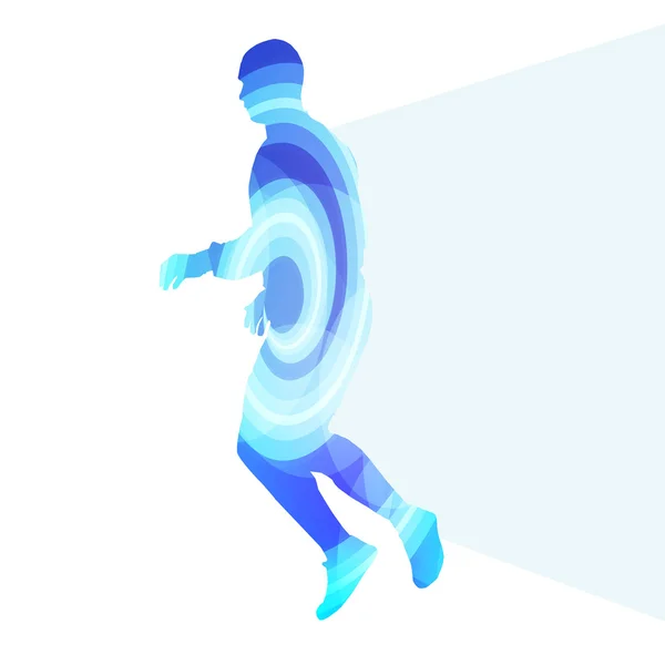 Homme athlétique étirement exercice échauffer silhouette vecteur backg — Image vectorielle