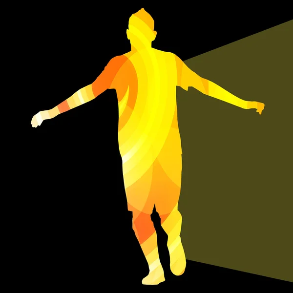 Man atletische uitrekkende oefening warming-up silhouet vector backg — Stockvector