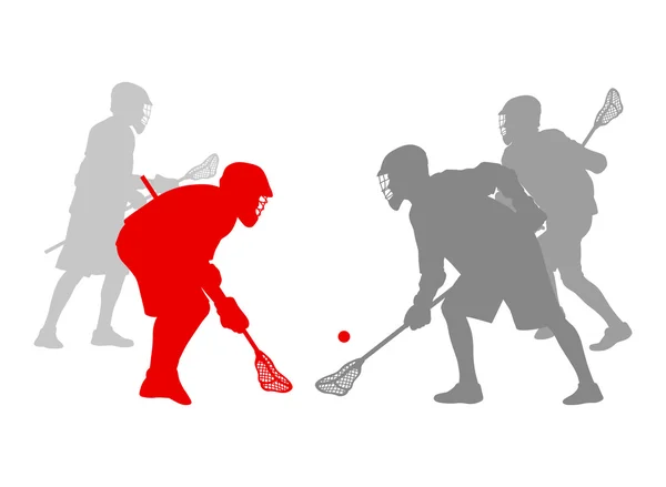 Lacrosse player in action winner concept vector background Vector Graphics