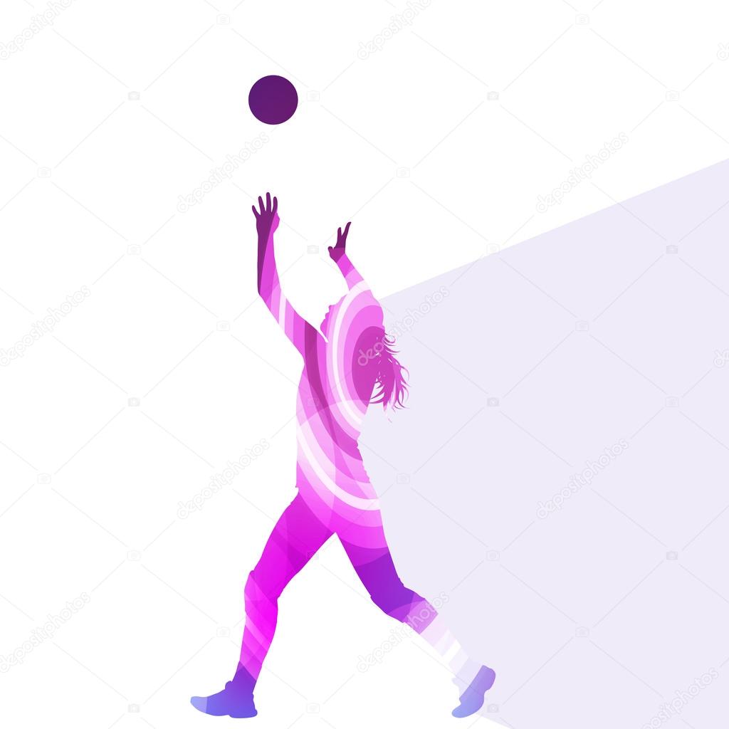 Volleyball Silhouette Transparent Woman Female Volleyball Player Silhouette Vector Background Colo Stock Vector C K3studija 80487866