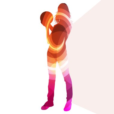 Woman bowler bowling silhouette illustration vector background c