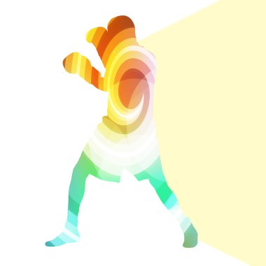 Boxing active young man box sport silhouette illustration vector