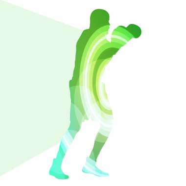 Boxing active young man box sport silhouette illustration vector