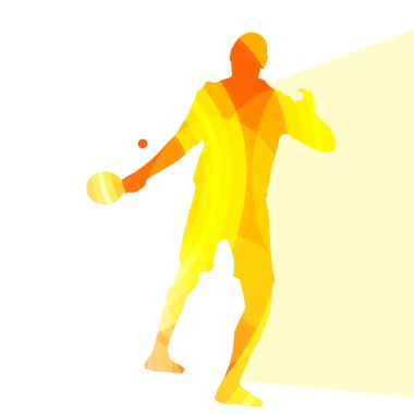 Table tennis player man silhouette illustration vector backgroun clipart