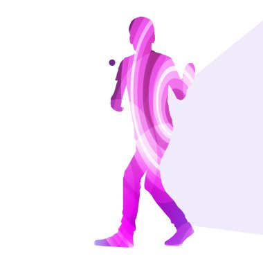 Table tennis player man silhouette illustration vector backgroun clipart
