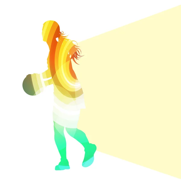 บาสเกตบอล ผู้หญิง ผู้เล่น สีลูเอท ภาพเวกเตอร์ ba — ภาพเวกเตอร์สต็อก