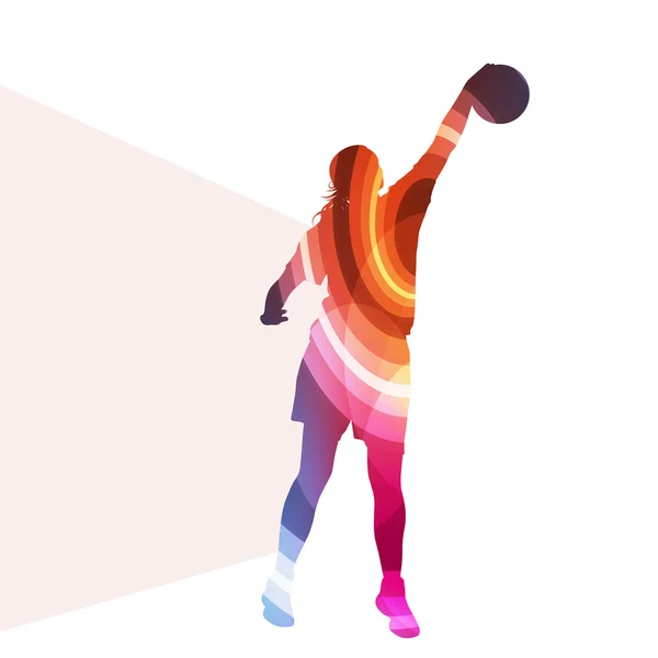 Basketball female woman player silhouette illustration vector ba — 图库矢量图片