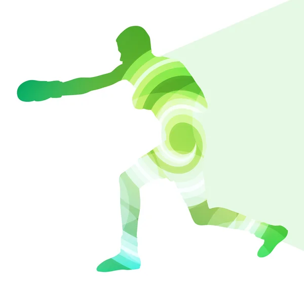 Boxe active jeune homme boîte sport silhouette illustration vecteur — Image vectorielle