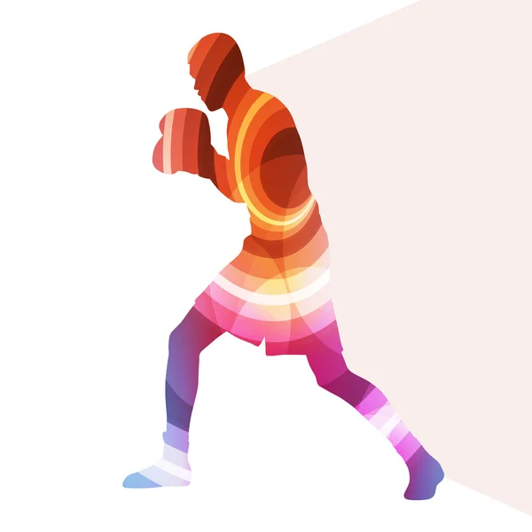 Boxen aktiv junger Mann Box Sport Silhouette Illustration Vektor — Stockvektor