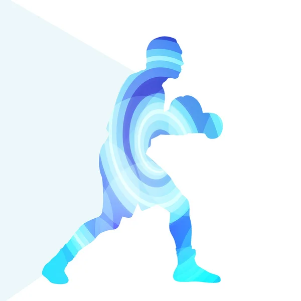 Boxing active young man box sport silhouette illustration vector — Wektor stockowy