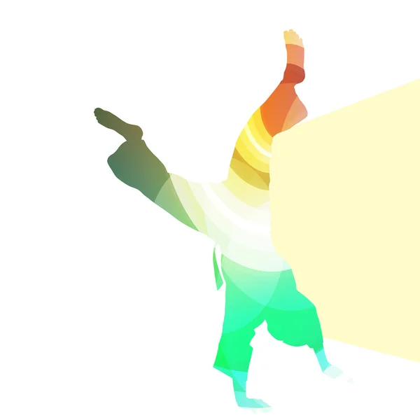 Judo astratto uomo silhouette illustrazione vettore sfondo colo — Vettoriale Stock