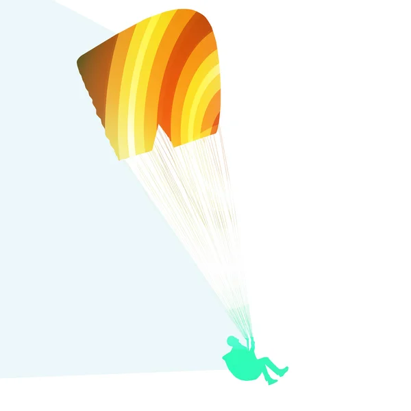 Parapente silhouette volante illustration vectoriel arrière-plan colo — Image vectorielle