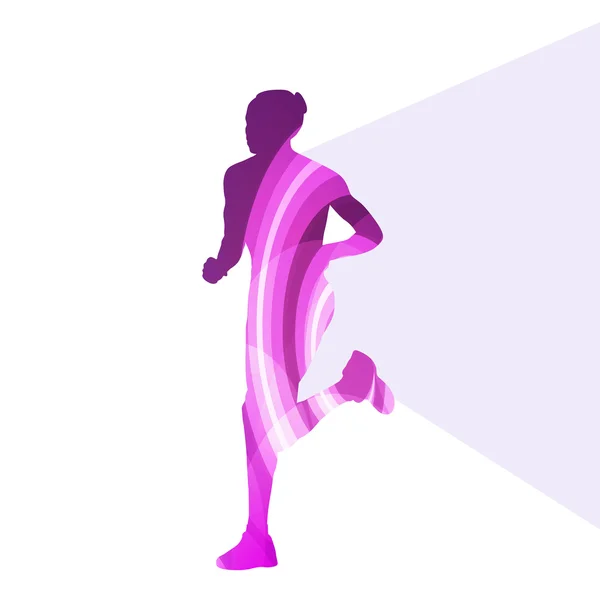 Woman runner sprinter silhouette illustration vector background — 图库矢量图片