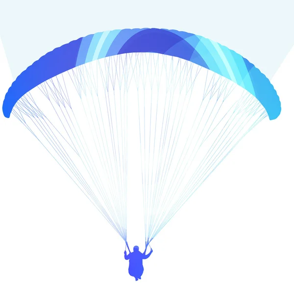 Parapente silhouette volante illustration vectoriel arrière-plan colo — Image vectorielle