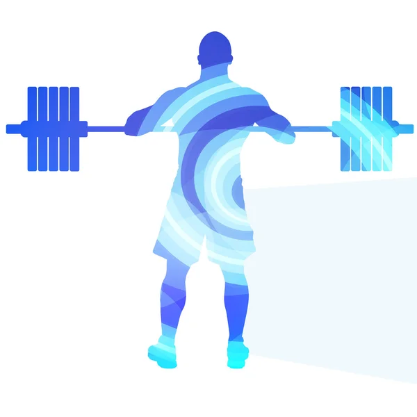 Weightlifter man silhouette illustration vector background color — Stock Vector