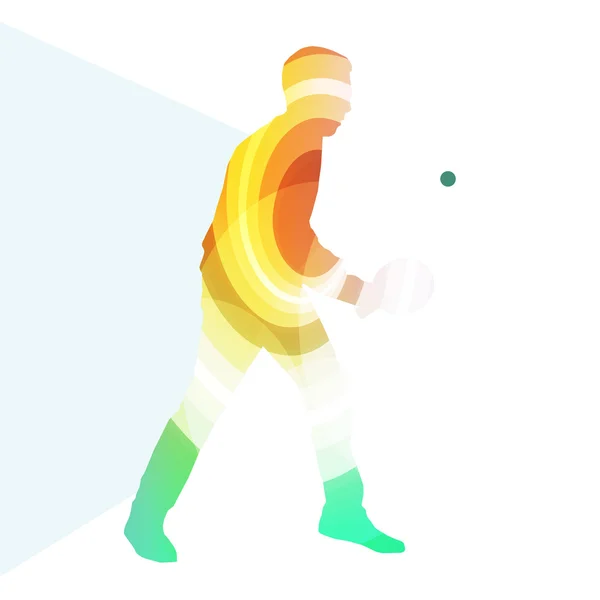 Joueur de tennis de table homme silhouette illustration vectoriel backgroun — Image vectorielle