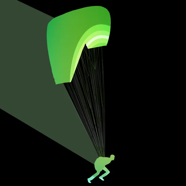 Paraglider flyger silhouette illustration vektor bakgrund colo — Stock vektor