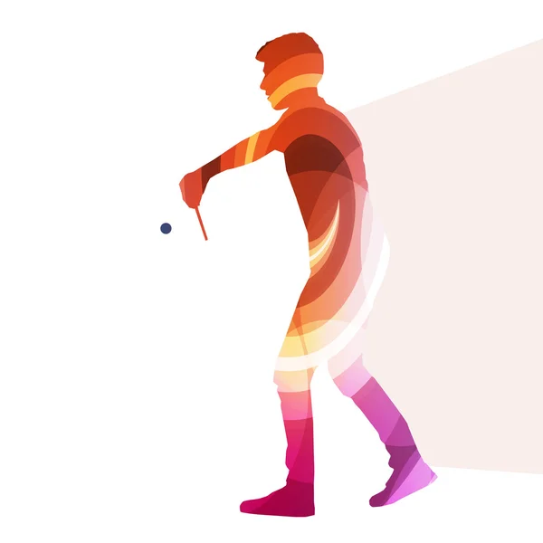 Tischtennisspieler Mann Silhouette Illustration Vektor Backgroun — Stockvektor