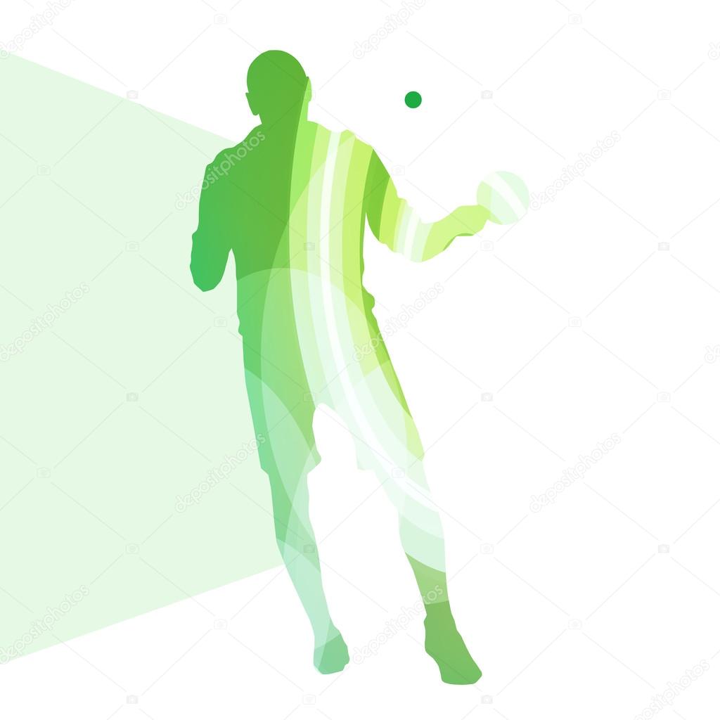 Table tennis player man silhouette illustration vector backgroun