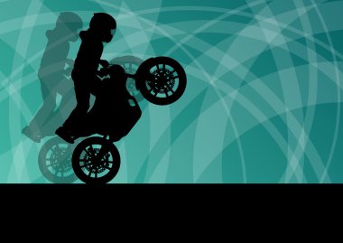 Motosiklet performansı aşırı dublör sürücü adam vektör adam