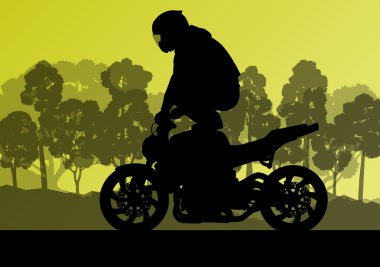 Motosiklet performansı aşırı dublör sürücü adam vektör adam